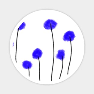 Blue watercolor floral art design Magnet